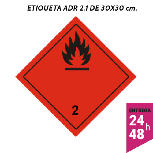 Etiqueta ADR 2.1 300x300 polipropileno blanco - transporte mercancías peligrosas - Etiqueting