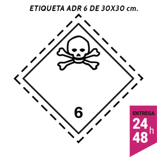 Etiqueta ADR 6 300x300 polipropileno blanco - transporte mercancías peligrosas - Etiqueting